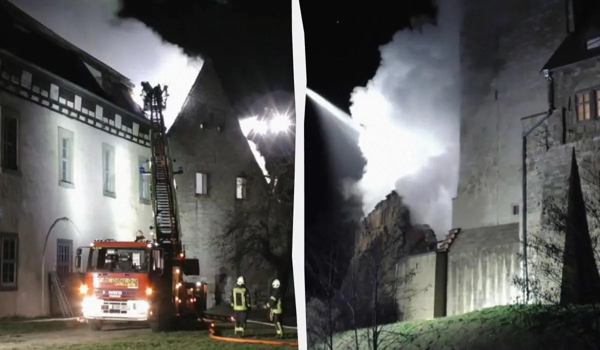 У Німеччині пожежа знищила частину історичного замку 12-го століття 1 Гранд тур У Німеччині пожежа знищила частину історичного замку 12-го століття