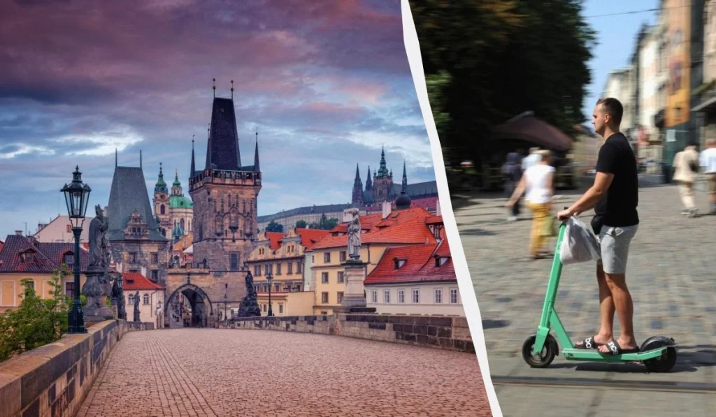 У Празі заборонять прокат електросамокатів / колаж GT, фото ua.depositphotos.com, GT