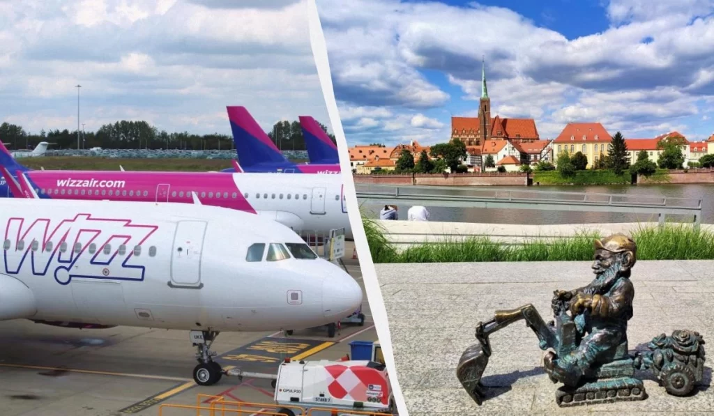 Wizz Air частіше літатиме з польського Вроцлава / колаж D.UA, фото ua.depositphotos.com, Марина Григоренко