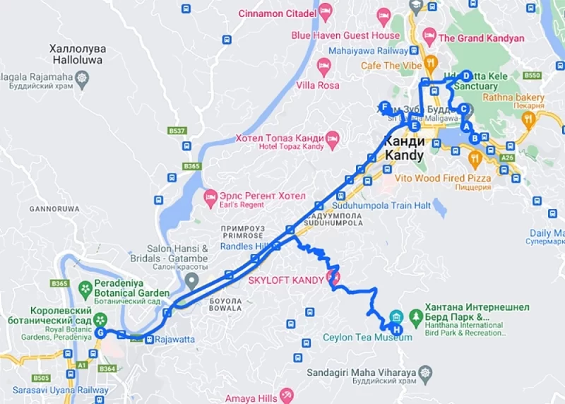 Панорама міста Канді з озером в центрі